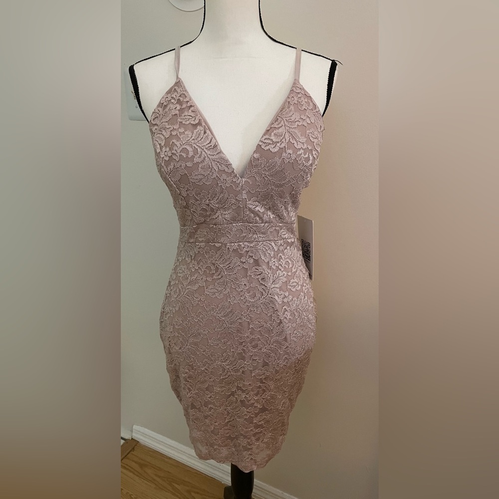 Emerald Sundae Women Spaghetti Strap Mini Body Con Dress color Quartz Size M